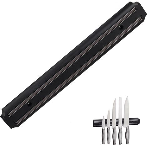 10 x Magnetleiste Wand, Gerätehalter, magnetische Küchenleiste, Messer & Werkzeug, Kunststoff, 33 cm breit, schwarz