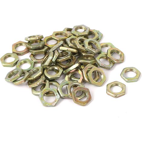 Écrous hexagonaux en acier au carbone M7 x 0,75 2 mm, 50 pièces, pour vis (source : sourcing map)