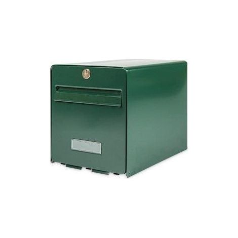 Boîte aux lettres murale en acier galvanisé vert – 2 portes – Anticorrosion – Ouverture verticale – Résistante à l'effraction jusqu'à 15 kg – Burg Wachter (1/5)