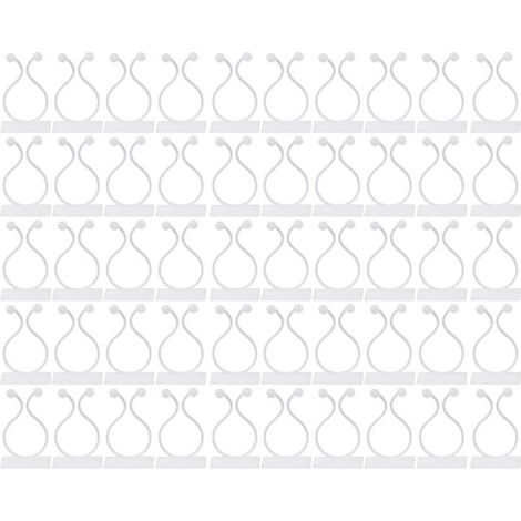 50 selbstklebende Rankhilfen für Kletterpflanzen, 2,1 x 1,9 x 2,9 cm, Pflanzenständer für Garten, Balkon, Gewächshaus oder Zimmerpflanzen – Weiß (1/5)