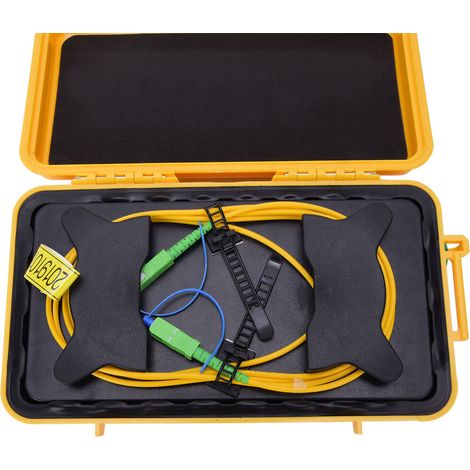 Coffret de lancement OTDR Fibre Optique SC APC-SC APC, Anneau Fibre Monomode 500M, Câble de Test - Boîtier de Lancement pour Réflectomètre, 500 Mètres (1/5)