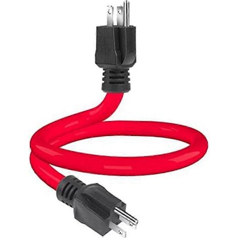 Rallonge mâle-mâle à 3 broches, adaptateur pour générateur NEMA 5-15P pour inverseur de source, 12 AWG 125 V (60 cm), prise américaine - FFY (1/4)