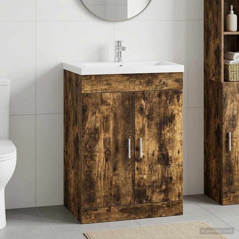Gabinete de baño debajo del lavabo Roble Ahumado