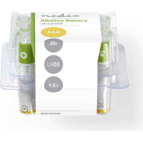 Pilas alcalinas aaa 15 v cc paquete de 20