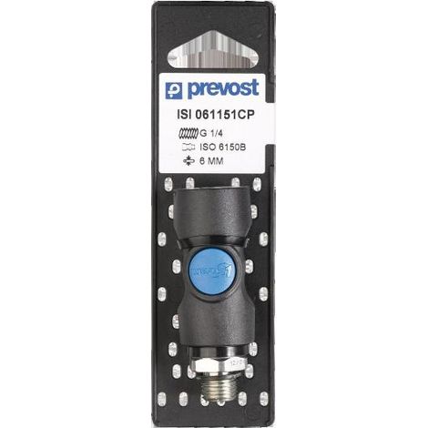 Attacco rapido di sicurezza maschio PREVOST - 6 mm - 1/4 gas - ISI061151CP