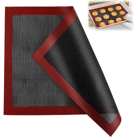 Tapis de cuisson en silicone 40 x 30 cm, réutilisable, antidérapant et résistant, pour four et micro-ondes. (1/5)