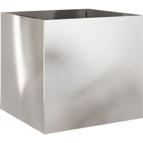 Macetero bancal elevado plantas flores terraza jardín plateado 49 x 47 x 46 cm acero inoxidable Plata 020038071