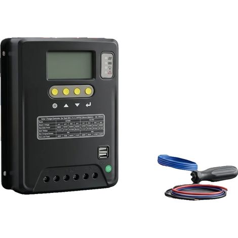 Contrôleur de Charge Solaire, Courant Maximum 120A, Tension Nominale 12V/24V/36V/48V, Puissance PV Maximale 6400W, Compatibilité de la Batterie Scellée/Gel/Flottante/LiFePO4/Lithium, Sortie de Communi (1/5)