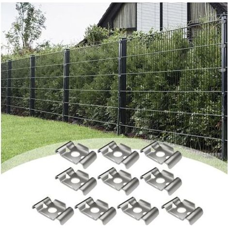 Attaches Pour Grillage Acier Inoxydable 10 Pièces Attache Pour Fil Rigide Support Étagère & Fixation Extérieur Jardin Cour Ferme Allée Terrasse (1/5)