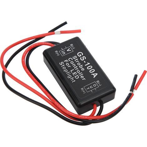 Module de contrôle clignotant LED GS-100A pour feux stop, plastique, 12-24V DC, flash stroboscopique, boîtier de régulation universel (1/5)