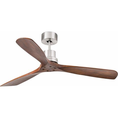 LANTAU L Ventilador níquel mate/nogal FSC