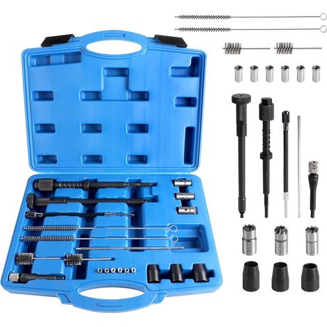Kit de limpieza de inyectores de 21 piezas, kit de limpieza de asiento y vástago de inyector, juego de herramientas para inyectores, cepillo de limpieza de inyectores, limpiador de inyectores (1/5)