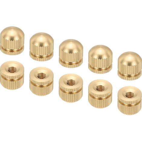 Lot de 10 écrous à tête bombée M5 x 12 x 12 mm Écrou à vis Filetage femelle moleté Matériel décoratif pour lampes (1/4)