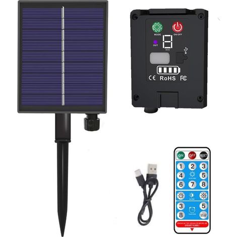 Panneau Solaire pour Guirlande Exterieur Avec Télécommande 1200mAh Panneau pour Guirlande Solaire Etanche Boîte de Contrôle Solaires Remplacement pour 3V LED Guirlandes Lumineuses (1/5)