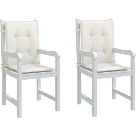 Niedriglehner-Auflagen 2 Stk. Melange Creme 100x50x4 cm Stoff