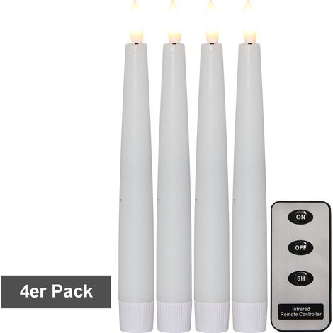 LED-Wachskerzen 'Flamme' lang, 4er Set,