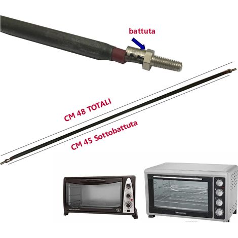 RESISTENZA RETTILINEA FORNETTO 48 Cm 110 volt 550 watt Forni da 40 50 60 lt