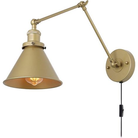 Lámpara de pared con iluminación ambiental para pasillo y escaleras, lámpara de pared moderna y regulable en color dorado. (1/5)