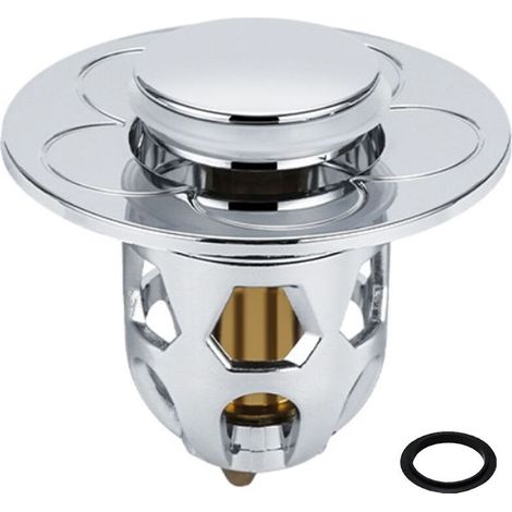 SJLERST Bouchon d'évier en acier inoxydable bouchon d'évier universel bouchon de vidange pour lavabo de comptoir bouchon de bain,argent (1/5)