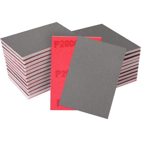 Lot de 24 éponges abrasives- grain 2000 (70 x 100 mm) - Kit de papier de verre pour ponçage à sec et à l'eau (1/5)