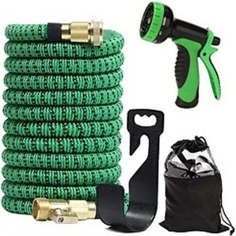 Spirale de Tuyau d'Arrosage 23-30M 1/2-3/4 Expandable 10 Fonctions - Lance Incluse - Or - Beast