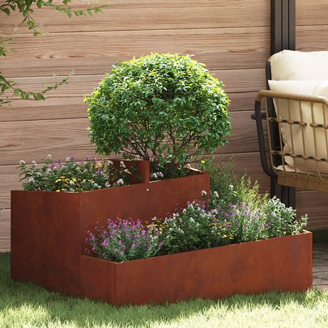 vidaXL  Garden Planter  Brown 80 x 80 x 50 cm Weathering Steel