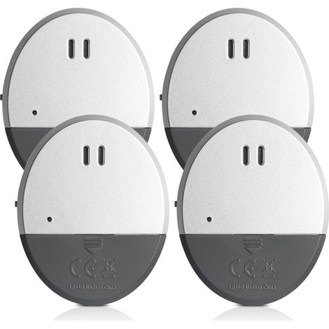 Conjunto de 4 alarmas para puertas y ventanas: alarma de rotura de cristales de 130 dB, alarma antirrobo para ventanas, sistema de alarma inalámbrico, sensor de alarma para puertas, seguridad y protec