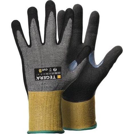TEGERA Schnittschutzhandschuhe TEGERA® INFINITY 8805 Gr.9 grau/gelb EN 388,EN407 PSA II (1/3)