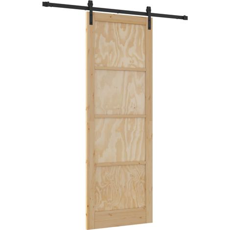 Maison Exclusive - Schiebetür Natürlich und Schwarz 83 x 232 cm (1/5)
