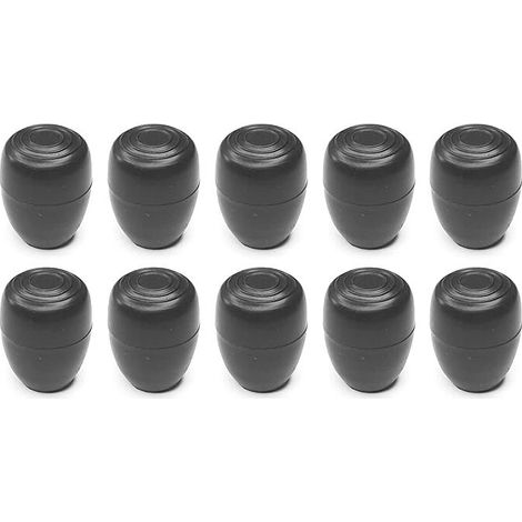 10x Embout enveloppant extérieur rond noir renforcé avec base élargie Pied de Chaise Table Patin Meuble Assise Protection Tube Bouchon, 16mm (1/3)