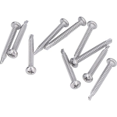 100 vis autoperceuses en acier inoxydable à tête ronde cruciforme M4.2x38 pour machines (1/5)