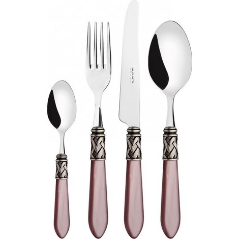 Set posate 24 pezzi in scatola Gallery Aladdin ghiera argento antico Lilla Madreperla Bugatti (1/2)