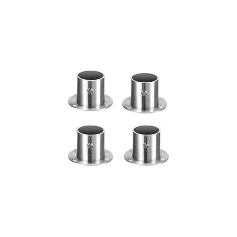 4 Pièces Support de Tringle à Rideau, Rond Supports de Tube de Penderie Acier Inoxydable Cintre à Rideau Support de Rail Mural Prises de Poteau de Placard (1/5)