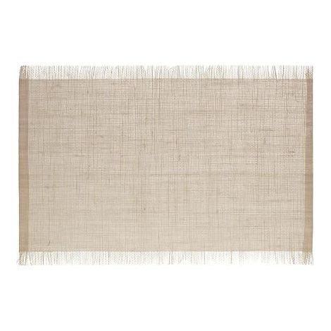 Tischteller 45x30 cm aus Jute, natur, mit Fransen (1/5)