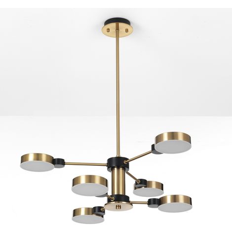 Lampadario in acciaio verniciato ottone anticato cm. Ø.60 H.74 (1/5)