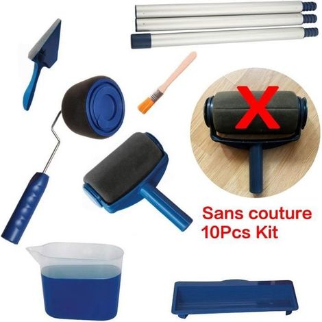 Rouleau de peinture - 10pcs - Couleur Bleu - Facile à utiliser - Avec réservoir (1/4)