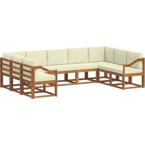 Outdoor Sofa Set 9 pcs Natural and Cream vidaXL (1/5)