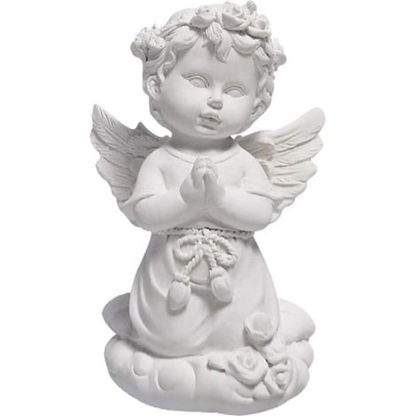Décoratif Ange Statues Et Figurines Résine Ange Ailes Statue Sculpture Jardin Statue Figurine Table Maîtresse Décoration Cadeaux Religieux Catholiques 13X8cm (1/4)