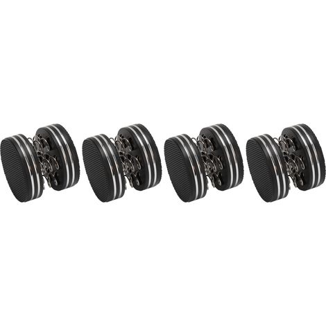 Lot de 4 pieds isolants à ressort pour haut-parleurs, en alliage d'aluminium, réduisant les vibrations pour lecteur CD/DVD et amplificateur (noir). (1/5)