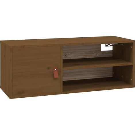 vidaXL Armario de pared madera maciza de pino marrón miel 80x30x30 cm (1/2)