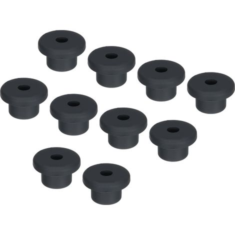 10Pcs Passe Fil Caoutchouc Œillet de Type T Diamètre d'Installation 15mm (23x6x14mm) Passe-Câble Bouchons d'Étanchéité Flexibles pour Trou de Câbles, Noir (1/5)