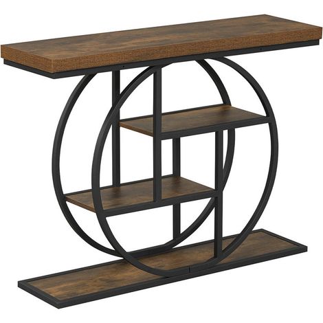 Pour l'entrée ou le couloir, rangement pratique avec table console 41 pouces à 4 niveaux et dispositif anti-basculement (1/5)