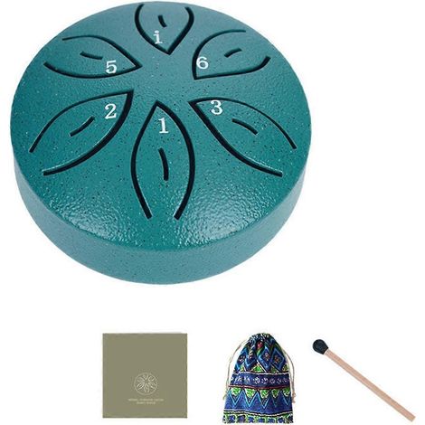 Orff Instruments Crafts Mini tambour creux 3 pouces 6 tons Vert foncé-- (1/5)