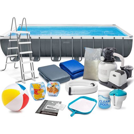 Piscina da giardino con struttura 732 x 366 x 132 cm 18 in 1 INTEX 26364 (1/5)