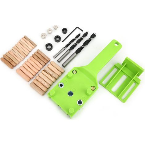 Kit de 41 pièces pour assemblage à tourillons, guide de perçage renforcé pour menuiserie avec mèches 6/8/10mm (1/5)