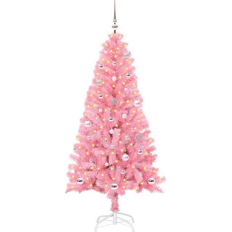 Sapin de Noël,Arbre de Noël avec 150 LED avec support Rose 150 cm PVC CFW25934 (1/5)