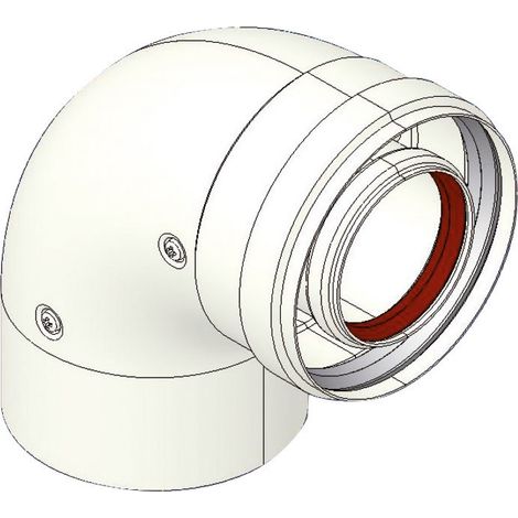 Curva 90° MF - ø 60 - 100 mm coassiale in alluminio 00000051342