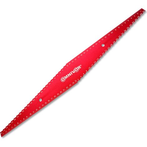 Règlet Toupilleur 502x63x1 mm - Aluminium - Échelles Imprimées Haute Précision - Revêtement Bleu et Gris Lisible - Outil Menuiserie et Usinage - OMNIVOR