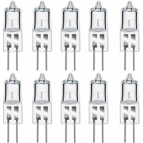10 pièces Ampoules halogènes G4 50W 12V, blanc chaud 2800K, gradable capsule transparente
