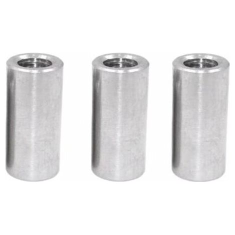Industrial MANCHON FILETÉ M8 PACK 30 Manchon de raccordement femelle pour Tube acier Tige filetée Ecrou long rond Manchon connecteur acier Raccord plomberie Reducteur de pression, (1/5)
